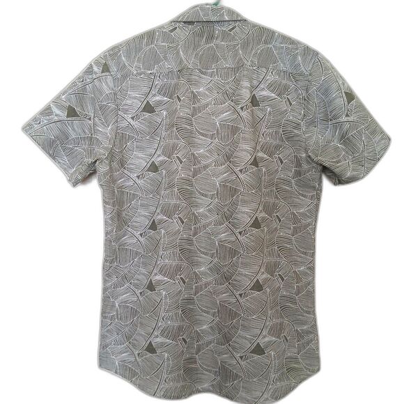 Molokai Surf Shirt Men Medium Short Sleeve Collar Button Up Green Leaf NWOT - Picture 6 of 10